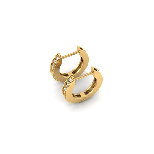 True Elegant Moissanite Diamond Milgrain Hoop Earrings 18kt Gold Over Sterling Silver
