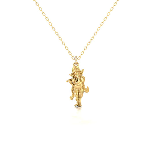 Elegant Lord Ganesha Flute Pendant Necklace