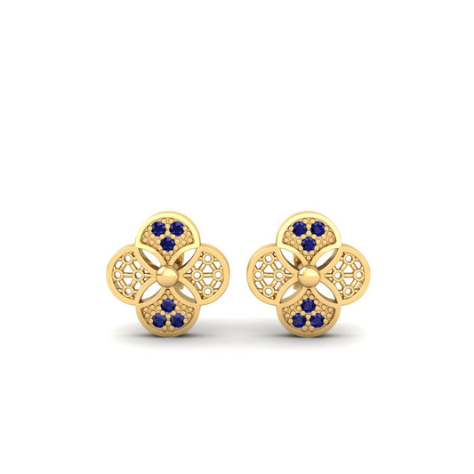 Handcrafted Sapphire Stud Earrings – Luxurious Everyday Wear