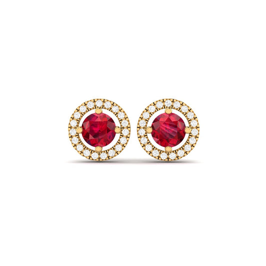 True Elegant Delicate Garnet Studs in 18kt Gold Plated Silver in 18kt Gold Over Sterling Silver (Copy)