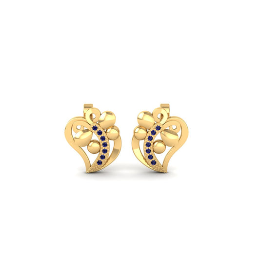 True Elegant Sapphire Gemstone Stud Earrings in Sterling Silver