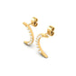 Crescent Moon Diamond Hoop Earrings 18K Yellow Gold Over Sterling Silver