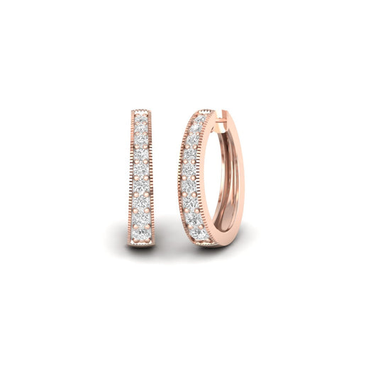 True Elegant 1.76 ct. t.w. Moissanite Diamond Milgrain Hoop Earrings In Sterling Silver