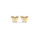 Blue Sapphire Butterfly Stud Earrings for Women, 18K Yellow Gold Over Sterling Silver, Handmade Gift