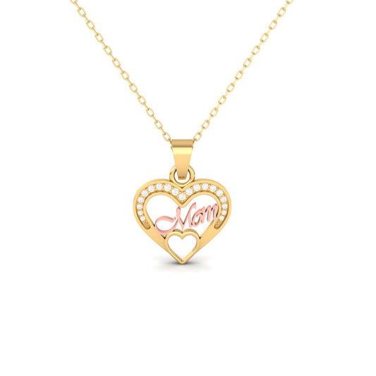 Mom Heart Moissanite Necklace