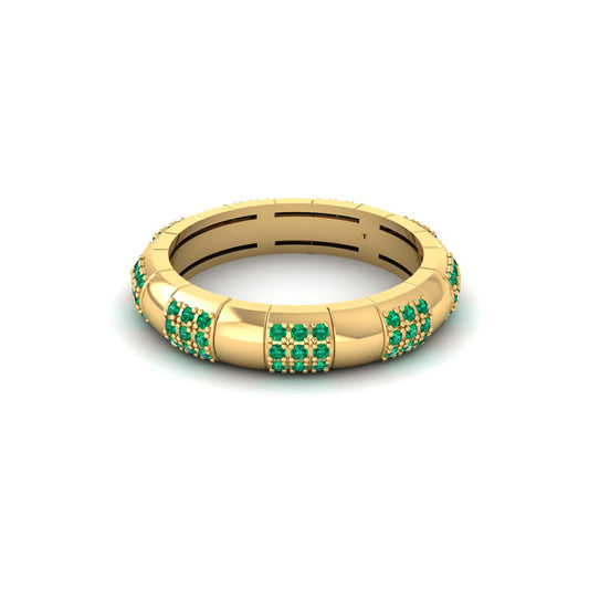 Green Emerald Eternity Band Ring in