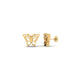 Blue Sapphire Butterfly Stud Earrings for Women, 18K Yellow Gold Over Sterling Silver, Handmade Gift