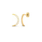 Crescent Moon Diamond Hoop Earrings 18K Yellow Gold Over Sterling Silver