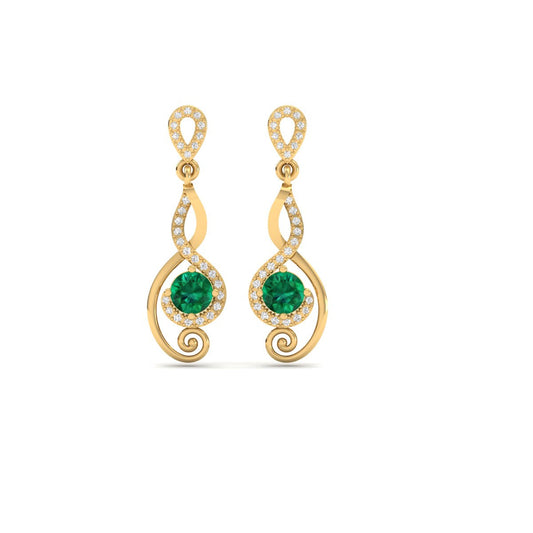 1.0CT Emerald Moissanite Dangle Earrings In Sterling Silver
