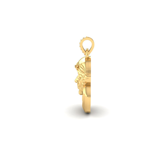 Sai Baba Portrait Gold Pendant Necklace