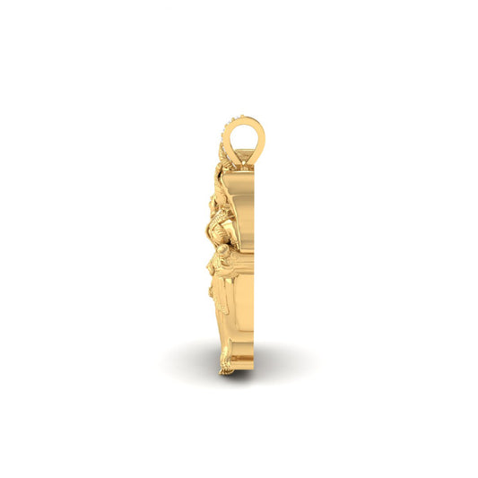 Radha Krishna Flute Gold Pendant Necklace