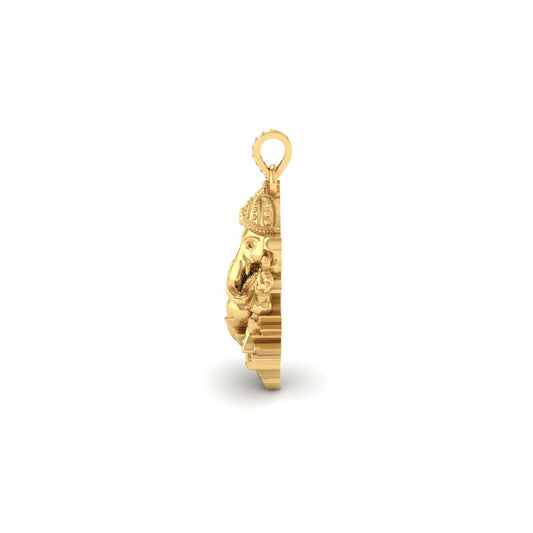 Elegant Lord Ganesha Lotus Pendant Necklace – Intricate Gold Design