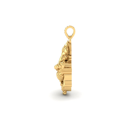 Elegant Lord Ganesha Flute Pendant Necklace with Lotus Detailing