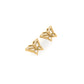 Blue Sapphire Butterfly Stud Earrings for Women, 18K Yellow Gold Over Sterling Silver, Handmade Gift