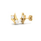 0.50 CT Red Ruby and Dainty Diamond Women’s Stud Earrings in 18K Yellow Gold Over – Elegant Handmade Gift
