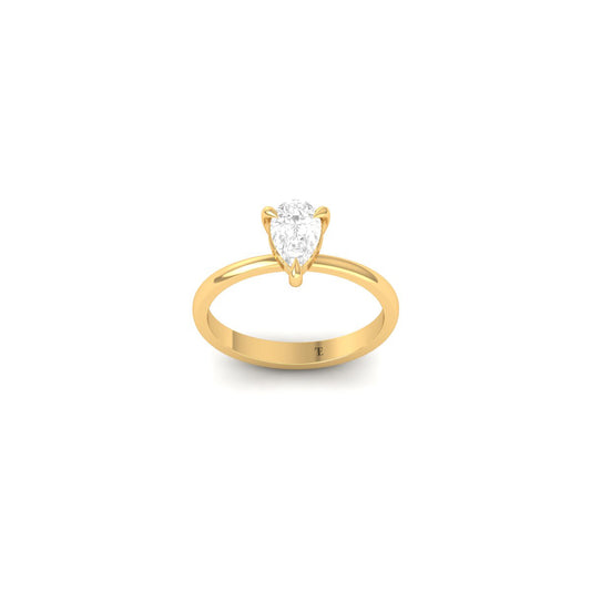 Pear Cut Solitaire Engagement Ring, Teardrop Promise Ring, Minimalist Dainty Ring for Her, Unique Gift for Women