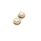 Cushion Cut Blue Sapphire and Red Ruby Halo Stud Earrings | 18K Yellow Gold Over Sterling Silver