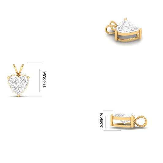 Heart Cut Solitaire Moissanite Necklace
