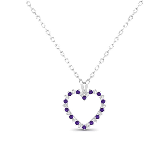 1.0CT Sapphire Moissanite Open Heart Pendant In 18kt Gold Over Sterling Silver