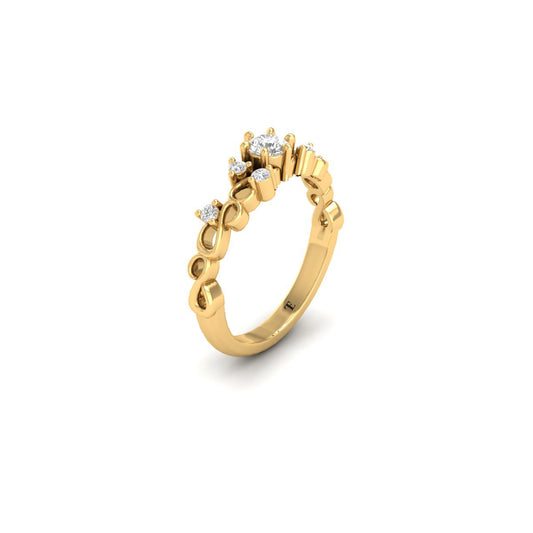 Infinity-Inspired Diamond Accent Ring for Women | 18K Yellow Gold Over Sterling Silver | Elegant Symbolic Band by True Elegant