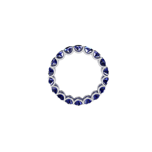 Oval Cut Blue Sapphire Full Eternity Band Ring