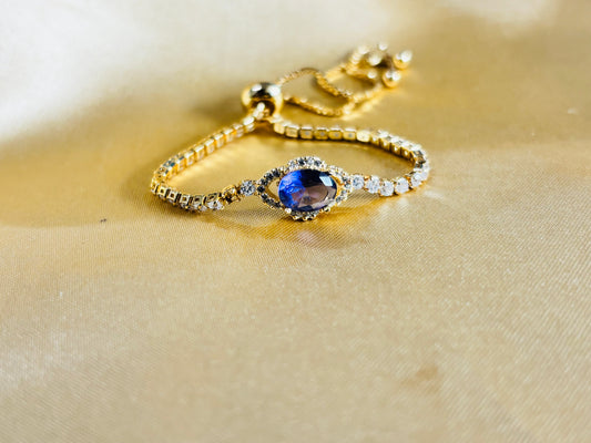 Sapphire Diamond Bolo adjustable Bracelet for her