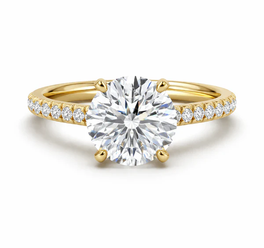 4-Prong Round Moissanite Engagement Ring