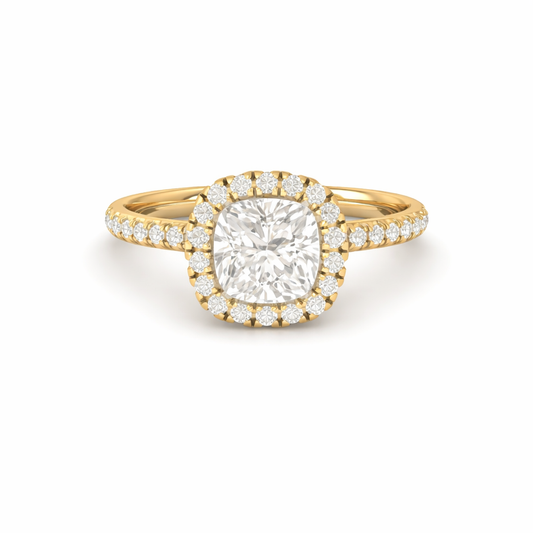 Cushion Cut Moissanite Engagement Ring