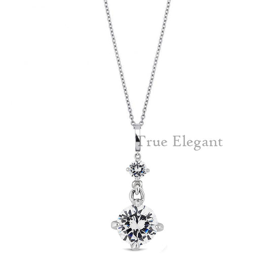 1.20CT Moissanite Drop Pendant Necklace 925 Sterling Silver 18kt Gold Plated
