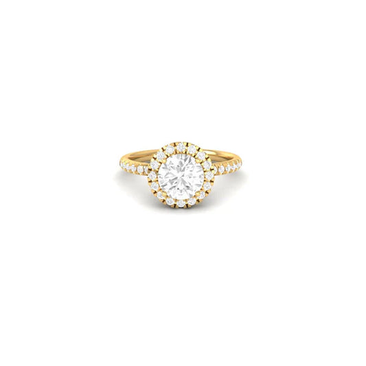 Dazzling Round Cut Moissanite Engagement Ring