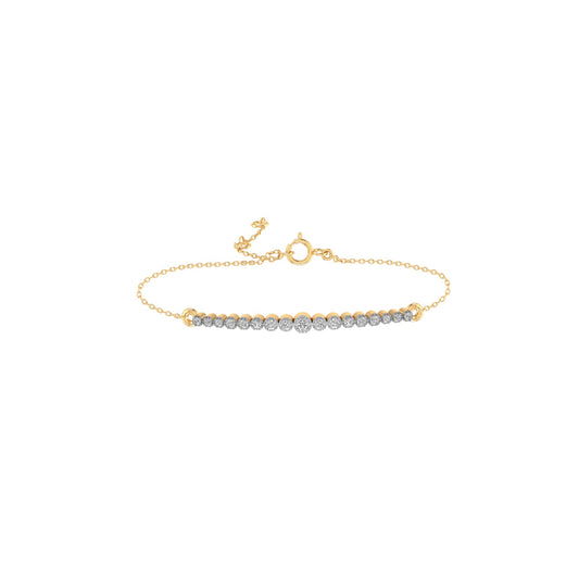 1.50CT Moissanite Diamond Curve Bar Bolo Adjustable Bracelet For Her