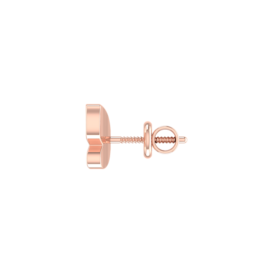 1.0CT Moissanite Diamond Pave Set Gold Tiny Butterfly Stud Earrings In 14kt Rose Gold Over Sterling Silver