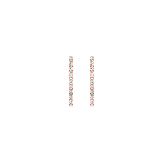 2.0Ct Moissanite Diamond Star Drop Dangle Earrings In 14kt Rose Gold Over Sterling Silver