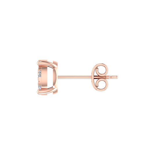 1.0CT Cluster Moissanite Stud Earrings For Men And Women 18kt Rose Gold Over Sterling Silver
