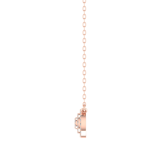 6.83MM Moissanite Diamond Cluster Dainty Pendant Necklace 14kt Rose Gold Over Sterling Silver