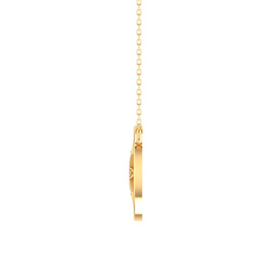 True Elegant Moissanite Diamond Circle Pendant 18kt Gold Over Sterling Silver