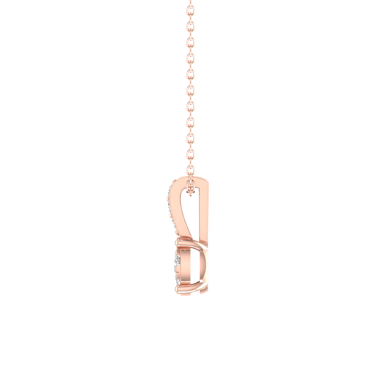 1CT Pave Set Moissanite Pendant Necklace 18kt Gold Over Sterling Silver