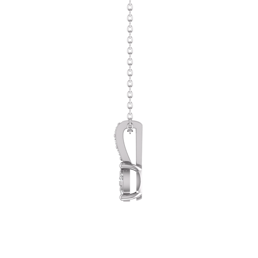 Sterling Silver Moissanite Diamond Pendant 18 Inch Chain