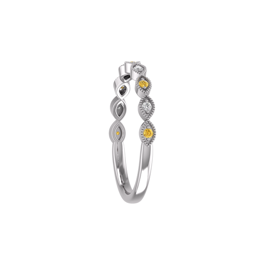1.0CT Citrine And Moissanite Dainty Ring 925 Sterling Silver
