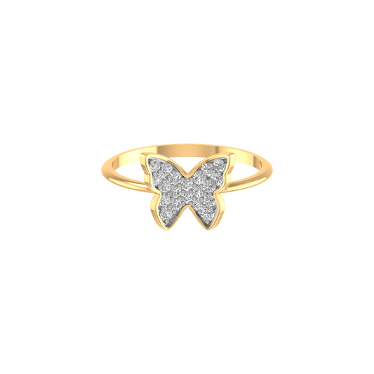 1.0CT Moissanite Diamond Butterfly Dainty Rings for Women in Sterling Silver - Engagement