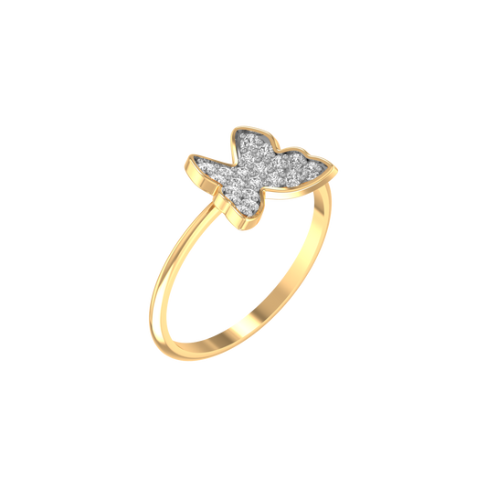 1.0CT Moissanite Diamond Butterfly Dainty Rings for Women in Sterling Silver - Engagement