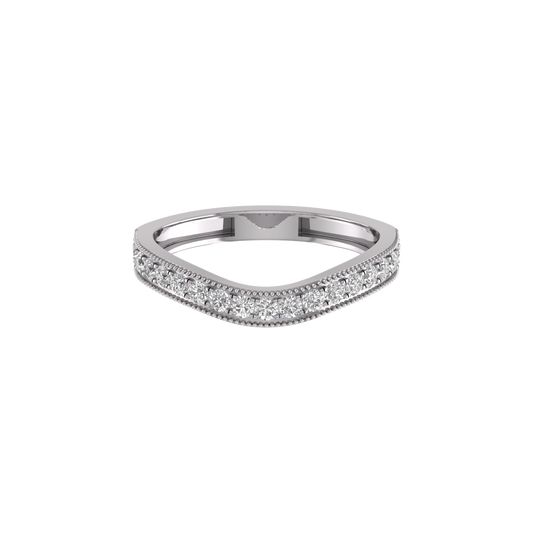 1.0CT Moissanite Diamond Curve Wedding anniversary Dainty Band Ring