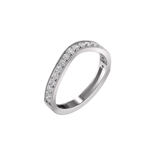1.0CT Moissanite Diamond Curve Wedding anniversary Dainty Band Ring