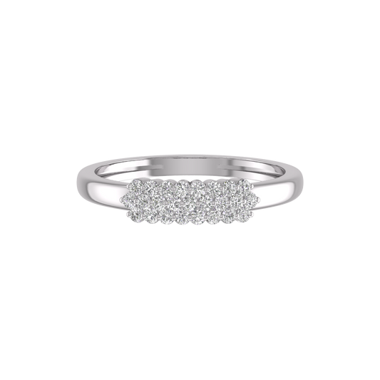 1.0CT Moissanite Diamond Three Row Dainty Ring 925 Sterling Silver