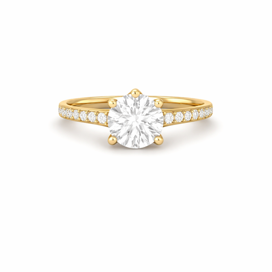 6-Prong Moissanite Engagement Ring