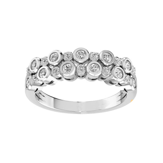Moissanite Wedding Band Ring 1.5cttw D Color VVS1 Clarity Round Brilliant Cut S925 Sterling Silver Bezel Set Stackable