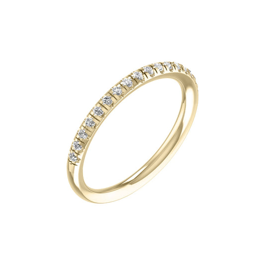 Moissanite Wedding Band Half Eternity Rings for Women Sterling Silver 18K Gold Plated Stackable