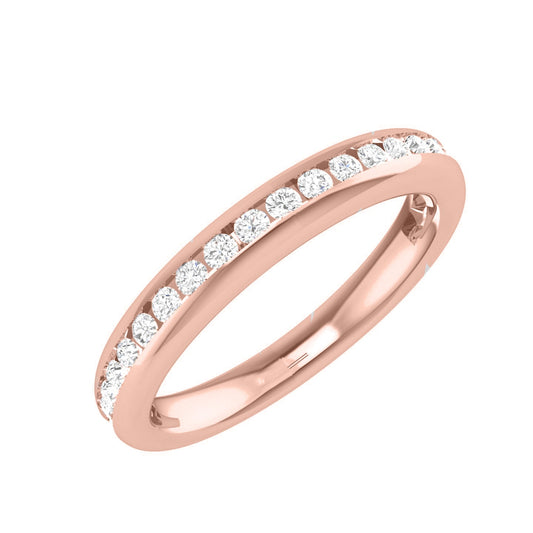 Moissanite Wedding Band Half Eternity Ring D Color VVS1 Clarity Round Brilliant Cut Moissanite Diamond S925 Sterling Silver Channel Set Stackable Anniversary Bands for Women