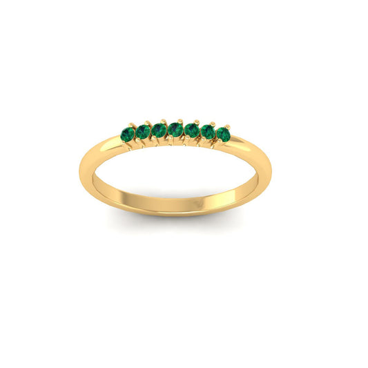 0.13CT Emerald Dainty Wedding Ring In Sterling Silver