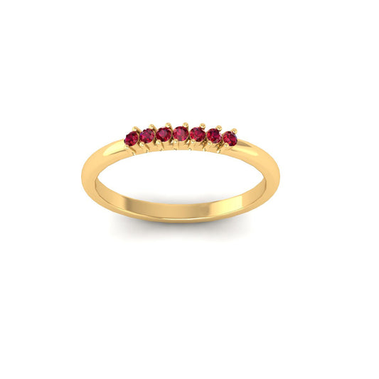 0.13CT Garnet Dainty Wedding Ring In Sterling Silver